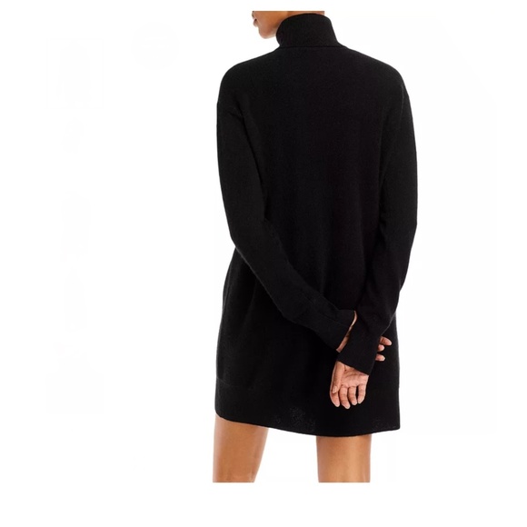 Luxurious 100% Cashmere Turtleneck Dress By Aqua in Black - Picture 4 of 7